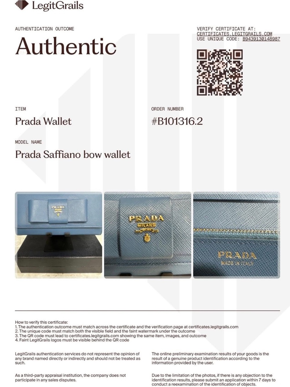PRADA Bow Long wallet - Picture 2 of 7